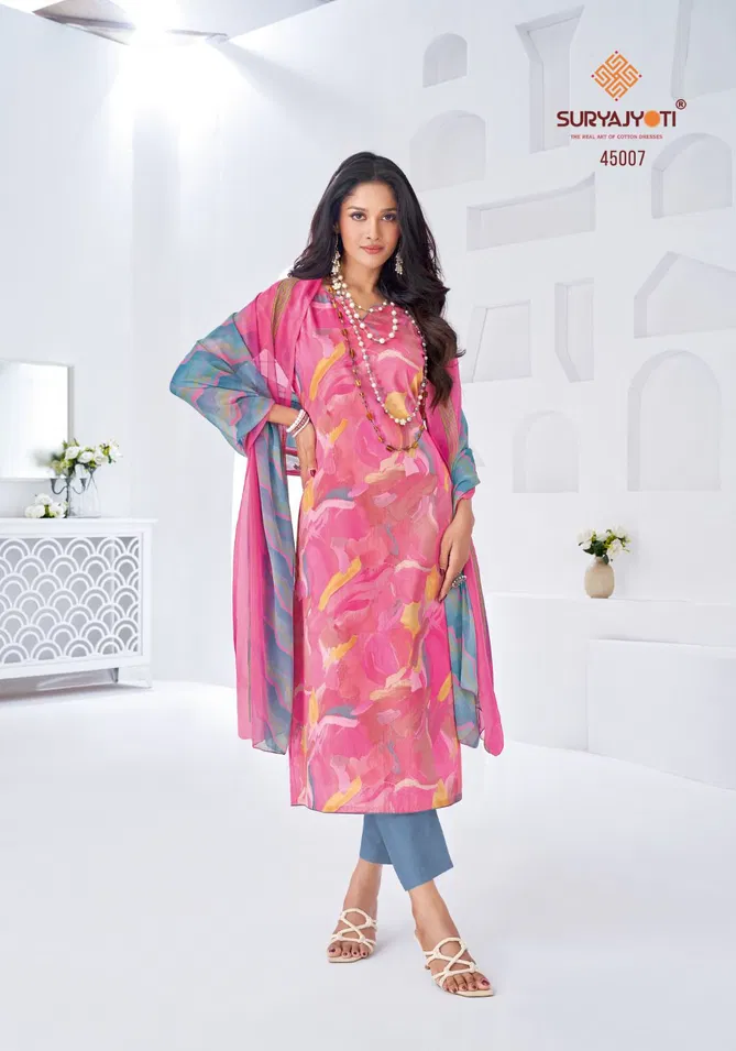 Naishaa Vol 45 By Suryajyoti Jam Satin Printed Dress Material Suppliers In India